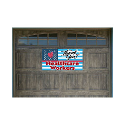 Thank You Health Care Workers 21" x 40" Magnetic Garage Banner For Steel Garage Doors