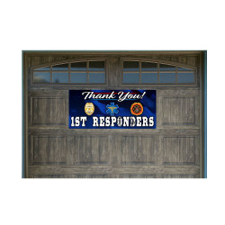 Thank You First Responders 21" x 47" Magnetic Garage Banner For Steel Garage Doors