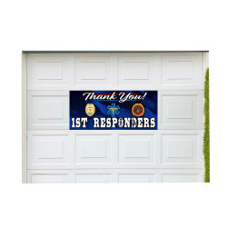 Thank You First Responders 21" x 47" Magnetic Garage Banner For Steel Garage Doors