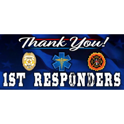 Thank You First Responders 21" x 47" Magnetic Garage Banner For Steel Garage Doors