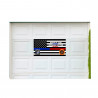 Thin Blue Red Line (Home of the Brave) Vintage Wood Look 21" x 40" Magnetic Garage Banner For Steel Garage Doors