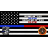 Thin Blue Red Line (Home of the Brave) Vintage Wood Look 21" x 40" Magnetic Garage Banner For Steel Garage Doors