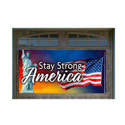 Stay Strong America 42" x 84" Magnetic Garage Banner For Steel Garage Doors