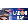 Happy Labor Day 21" x 47" Magnetic Garage Banner For Steel Garage Doors