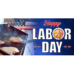 Happy Labor Day 42" x 84" Magnetic Garage Banner For Steel Garage Doors