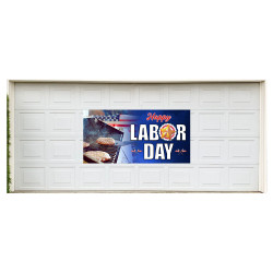 Happy Labor Day 42" x 84" Magnetic Garage Banner For Steel Garage Doors