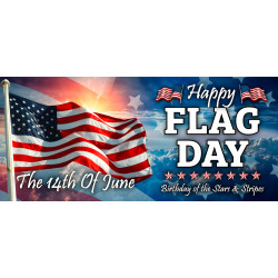 Happy Flag Day 21" x 47" Magnetic Garage Banner For Steel Garage Doors