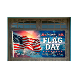 Happy Flag Day 42" x 84" Magnetic Garage Banner For Steel Garage Doors