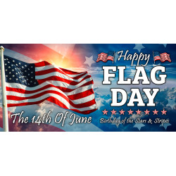 Happy Flag Day 42" x 84" Magnetic Garage Banner For Steel Garage Doors