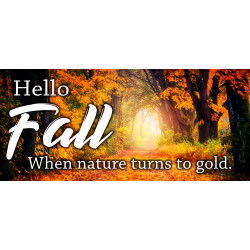 Hello Fall 21" x 47" Magnetic Garage Banner For Steel Garage Doors