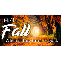 Hello Fall 42" x 84" Magnetic Garage Banner For Steel Garage Doors