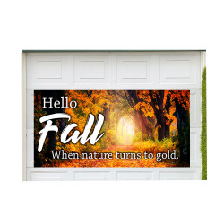 Hello Fall 42" x 84" Magnetic Garage Banner For Steel Garage Doors