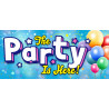 The Party Is Here 21" x 47" Magnetic Garage Banner For Steel Garage Doors