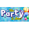 The Party Is Here 42" x 84" Magnetic Garage Banner For Steel Garage Doors