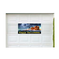 Happy Halloween 21" x 47" Magnetic Garage Banner For Steel Garage Doors