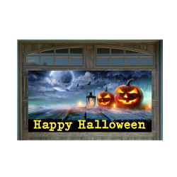 Happy Halloween 42" x 84" Magnetic Garage Banner For Steel Garage Doors