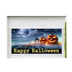 Happy Halloween 42" x 84" Magnetic Garage Banner For Steel Garage Doors