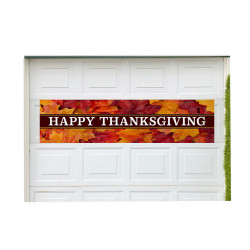 Happy Thanksgiving Magnetic 21" x 84" Garage Banner For Steel Garage Doors