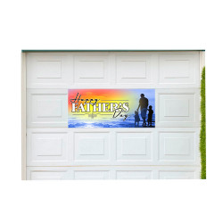 Happy Fathers Day 21" x 47" Magnetic Garage Banner For Steel Garage Doors