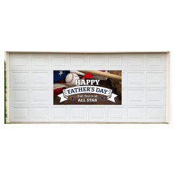 Happy Fathers Day (All Star) 42" x 84" Magnetic Garage Banner For Steel Garage Doors