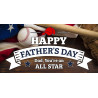 Happy Fathers Day (All Star) 42" x 84" Magnetic Garage Banner For Steel Garage Doors