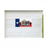 Dallas Skyline - Texas Flag - Welcome Home 21" x 42" Magnetic Garage Banner For Steel Garage Doors