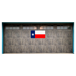 Texas Flag Vintage Wood Look 21" x 40" Magnetic Garage Banner For Steel Garage Doors