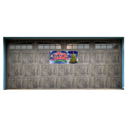 Merry Christmas 21" x 47" Magnetic Garage Banner For Steel Garage Doors