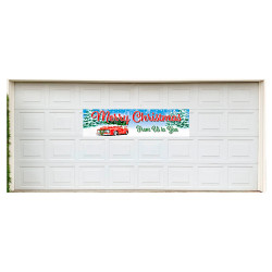 Merry Christmas From Us To You 21" x 84" Garage Banner For Steel Garage Doors