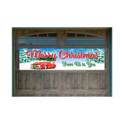 Merry Christmas From Us To You 21" x 84" Garage Banner For Steel Garage Doors