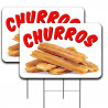 CHURROS 2 Pack Double-Sided Yard Signs 16" x 24" with Metal Stakes (Made in Texas)