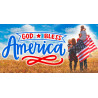 God Bless America (Family) 42" x 84" Magnetic Garage Banner For Steel Garage Doors