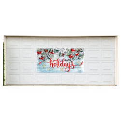 Happy Holidays 42" x 84" Magnetic Garage Banner For Steel Garage Doors