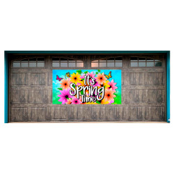 Its Spring Time! 42" x 84" Magnetic Garage Banner For Steel Garage Doors