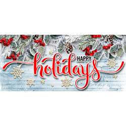 Happy Holidays 21" x 47" Magnetic Garage Banner For Steel Garage Doors