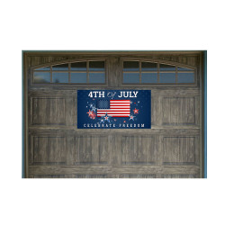 4th of July Celebrate Freedom 21" x 40" Magnetic Garage Banner For Steel Garage Doors