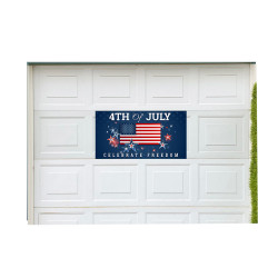 4th of July Celebrate Freedom 21" x 40" Magnetic Garage Banner For Steel Garage Doors