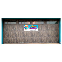 Personalized Happy Birthday Magnetic 21" x 47" Garage Banner For Steel Garage Doors