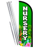 Nursery Premium Windless Feather Flag Bundle (Complete Kit) OR Optional Replacement Flag Only