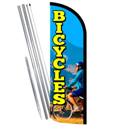 Bicycles Premium Windless Feather Flag Bundle (Complete Kit) OR Optional Replacement Flag Only