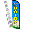 Farm Fresh Dairy Premium Windless  Feather Flag Bundle (Complete Kit) OR Optional Replacement Flag Only