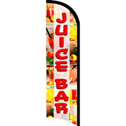 Juice Bar Premium Windless Feather Flag Bundle (Complete Kit) OR Optional Replacement Flag Only