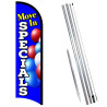 Move In Specials (Blue) Premium Windless  Feather Flag Bundle (Complete Kit) OR Optional Replacement Flag Only