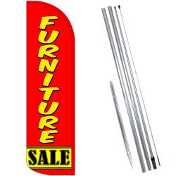 Furniture Sale (Red/Yellow) Windless Feather Flag Bundle (Complete Kit) OR Optional Replacement Flag Only