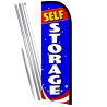 SELF-STORAGE Premium Windless Feather Flag Bundle (Complete Kit) OR Optional Replacement Flag Only