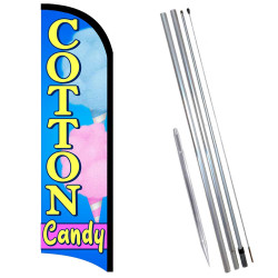 Cotton Candy Premium Windless  Feather Flag Bundle (Complete Kit) OR Optional Replacement Flag Only