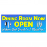 Dining Room Now Open Vinyl Banner with Optional Sizes (Made in the USA)