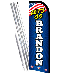 Lets Go Brandon Premium Windless  Feather Flag Bundle (Complete Kit) OR Optional Replacement Flag Only