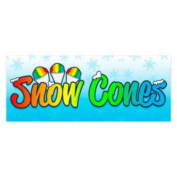 Snow Cones Vinyl Banner with Optional Sizes (Made in the USA)