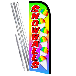 Snowballs Windless Feather Flag Bundle (Complete Kit) OR Optional Replacement Flag Only